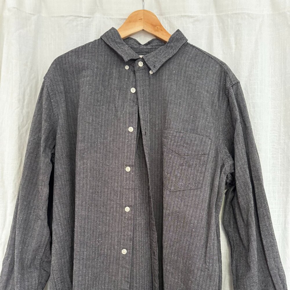 Harringbone shirt in charcoal